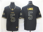 San Francisco 49ers #5 Trey Lance Black Gold Vapor Limited Jersey