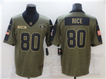 San Francisco 49ers #80 Jerry Rice 2021 Olive Salute To Service Limited Jersey
