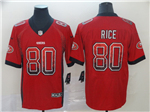 San Francisco 49ers #80 Jerry Rice Red Drift Fashion Limited Jersey