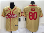 San Francisco 49ers #80 Jerry Rice Gold Baseball Cool Base Jersey