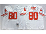 San Francisco 49ers #80 Jerry Rice White Throwback Jersey