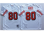 San Francisco 49ers #80 Jerry Rice 1994 Throwback White Jersey