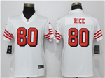San Francisco 49ers #80 Jerry Rice Women's White Color Rush Limited Jersey