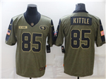 San Francisco 49ers #85 George Kittle 2021 Olive Salute To Service Limited Jersey