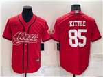 San Francisco 49ers #85 George Kittle Red Baseball Cool Base Jersey