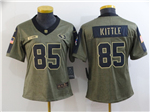 San Francisco 49ers #85 George Kittle Women's 2021 Olive Salute To Service Limited Jersey