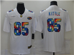 San Francisco 49ers #85 George Kittle White Rainbow Vapor Limited Jersey