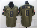 San Francisco 49ers #8 Steve Young 2021 Olive Salute To Service Limited Jersey