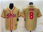 San Francisco 49ers #8 Steve Young Gold Baseball Cool Base Jersey
