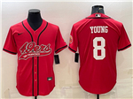 San Francisco 49ers #8 Steve Young Red Baseball Cool Base Jersey