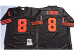 San Francisco 49ers #8 Steve Young Throwback Black Jersey