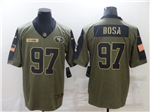 San Francisco 49ers #97 Nick Bosa 2021 Olive Salute To Service Limited Jersey