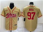 San Francisco 49ers #97 Nick Bosa Gold Baseball Cool Base Jersey