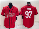 San Francisco 49ers #97 Nick Bosa Red Baseball Cool Base Jersey