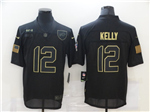 Buffalo Bills #12 Jim Kelly 2020 Black Salute To Service Limited Jersey