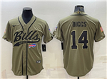 Buffalo Bills #14 Stefon Diggs Olive Salute To Service Baseball Jersey