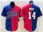 Buffalo Bills #14 Stefon Diggs Split Blue/Red Baseball Cool Base Jersey