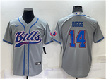 Buffalo Bills #14 Stefon Diggs Gray Baseball Cool Base Jersey