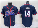 Buffalo Bills #14 Stefon Diggs Navy Baseball Cool Base Jersey