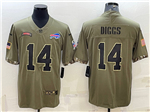 Buffalo Bills #14 Stefon Diggs 2022 Olive Salute To Service Limited Jersey