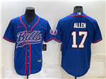 Buffalo Bills #17 Josh Allen Blue Baseball Cool Base Jersey