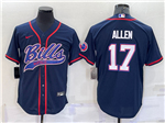 Buffalo Bills #17 Josh Allen Navy Baseball Cool Base Jersey