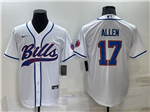 Buffalo Bills #17 Josh Allen White Baseball Cool Base Jersey