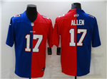Buffalo Bills #17 Josh Allen Split Blue/Red Vapor Limited Jersey