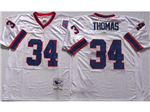 Buffalo Bills #34 Thurman Thomas 1990 Throwback White Jersey