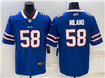 Buffalo Bills #58 Matt Milano Blue Vapor Limited Jersey