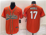 Miami Dolphins #17 Jaylen Waddle Orange Baseball Cool Base Jersey