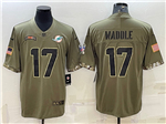 Miami Dolphins #17 Jaylen Waddle 2022 Olive Salute To Service Limited Jersey