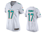 Miami Dolphins #17 Jaylen Waddle Women's White Vapor Limited Jersey