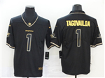 Miami Dolphins #1 Tua Tagovailoa Black Gold Vapor Limited Jersey