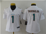 Miami Dolphins #1 Tua Tagovailoa Women's White Vapor Limited Jersey