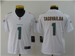 Miami Dolphins #1 Tua Tagovailoa Youth White Vapor Limited Jersey