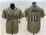 New England Patriots #10 Mac Jones Olive Salute To Service Baseball Jersey