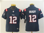 New England Patriots #12 Tom Brady Youth Blue Color Rush Litmited Jersey