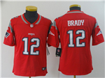 New England Patriots #12 Tom Brady Youth Red Inverted Limited Jersey
