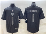 Chicago Bears #1 Justin Fields Black RFLCTV Limited Jersey