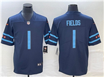 Chicago Bears #1 Justin Fields Navy City Edition Limited Jersey