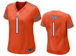 Chicago Bears #1 Justin Fields Women's Orange Vapor Limited Jersey