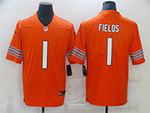 Chicago Bears #1 Justin Fields Youth Orange Vapor Limited Jersey