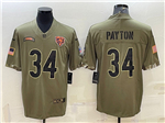 Chicago Bears #34 Walter Payton 2022 Olive Salute To Service Limited Jersey