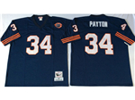Chicago Bears #34 Walter Payton Throwback Navy Blue Jersey with Bear Patch