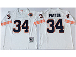 Chicago Bears #34 Walter Payton Throwback White Jersey with Bear Patch