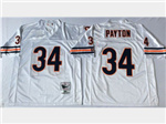 Chicago Bears #34 Walter Payton Throwback White Jersey
