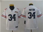 Chicago Bears #34 Walter Payton Youth 2019 Alternate White 100th Season Classic Limited Jersey