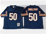 Chicago Bears #50 Mike Singletary Throwback Navy Blue Jersey