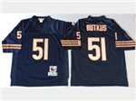 Chicago Bears #51 Dick Butkus Throwback Navy Blue Jersey